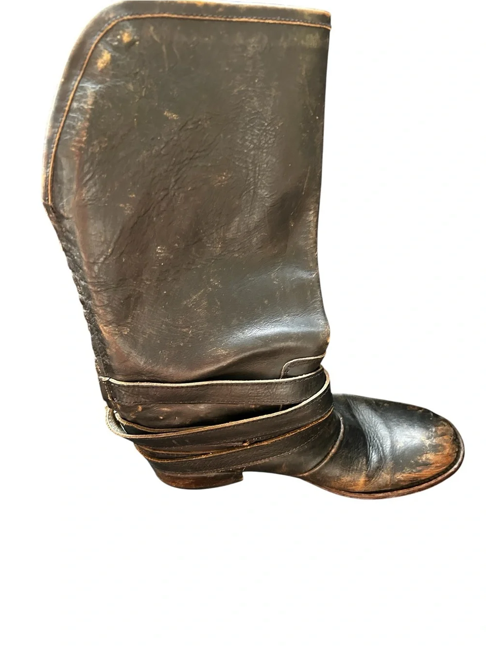 Free Bird Brown Leather Ankle Boots with Silver-Tone Buckles Size 8